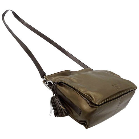 Loewe LOEWE Bag Ladies Shoulder Flamenco Leather Bronze Brown Tassel - Picture 4 of 9
